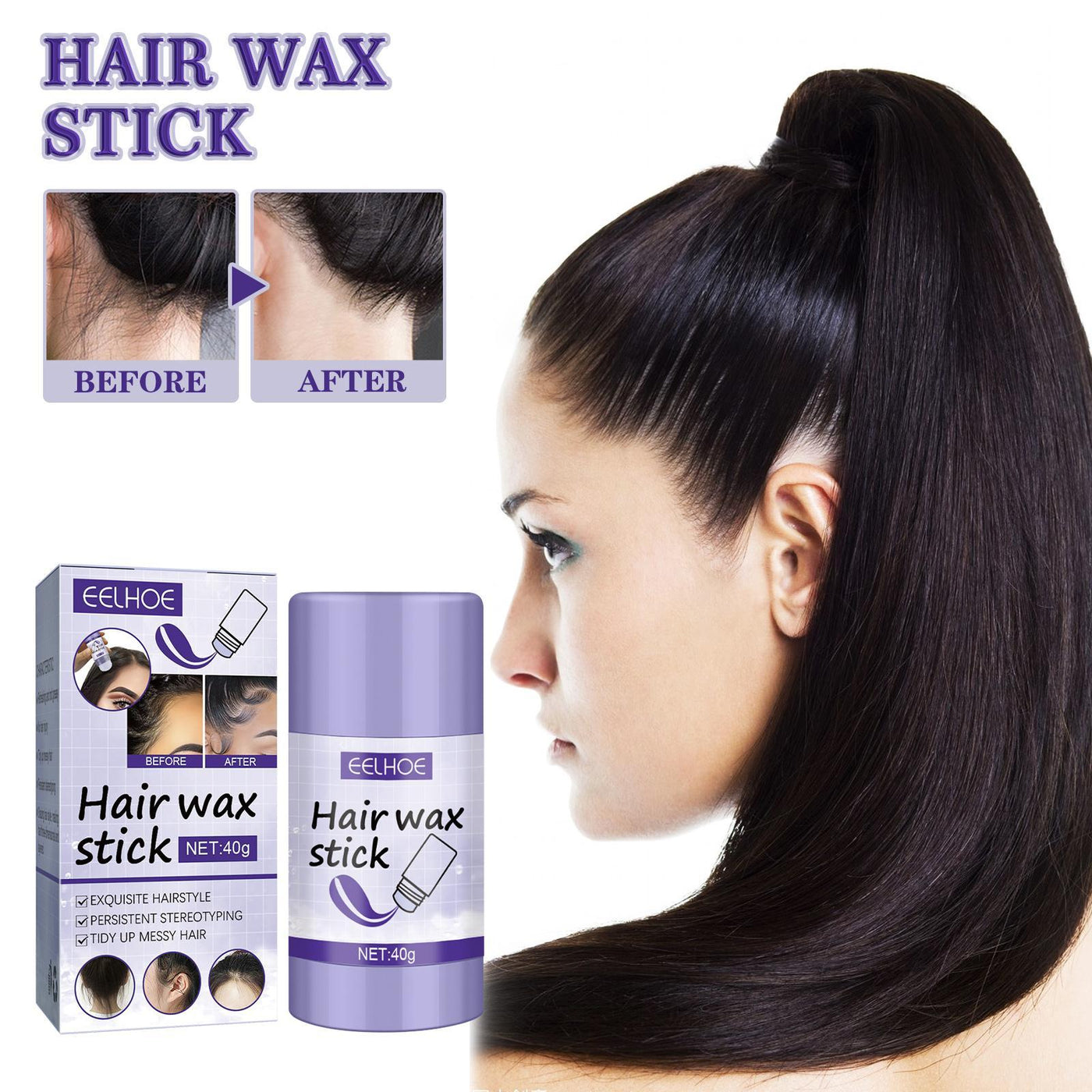 EELHOE Hair Wax Stick Broken Hair